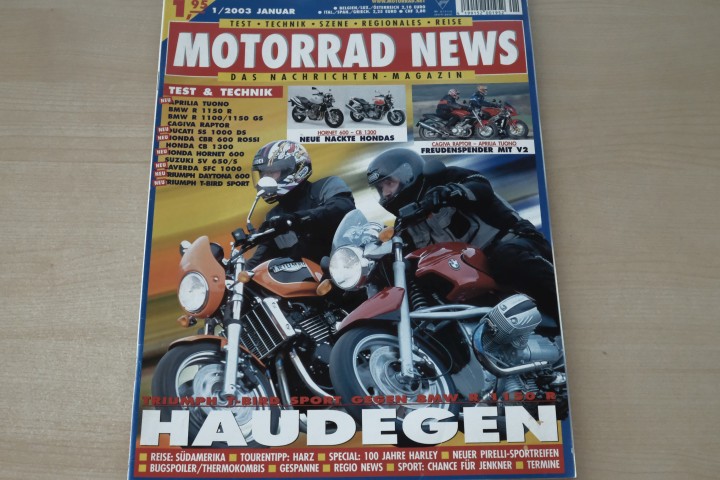 Deckblatt Motorrad News (01/2003)